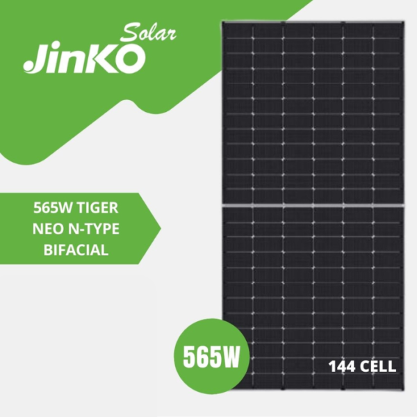 565w Jinko Solar Ntype Bifacial144 cellules 31 unités